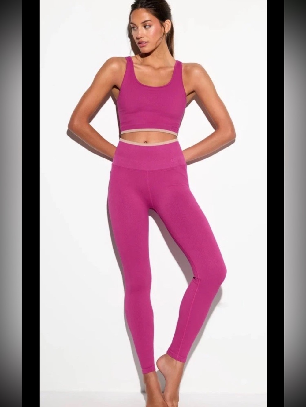 Spiritual Gangster LOVE Seamless Tank & 7/8 Leggings Size Small Medium Pilates